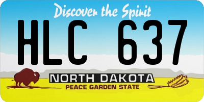 ND license plate HLC637