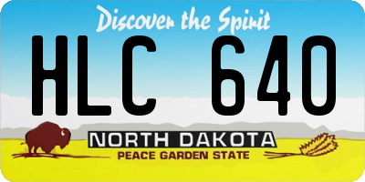 ND license plate HLC640