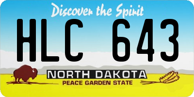ND license plate HLC643