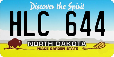 ND license plate HLC644
