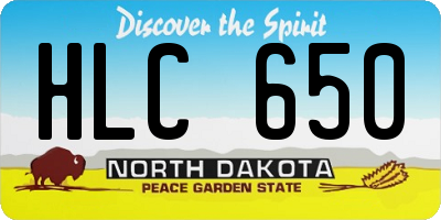 ND license plate HLC650