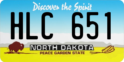 ND license plate HLC651