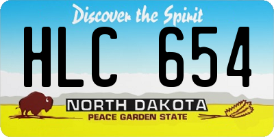 ND license plate HLC654