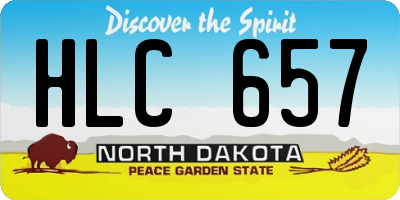 ND license plate HLC657