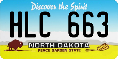 ND license plate HLC663