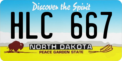 ND license plate HLC667