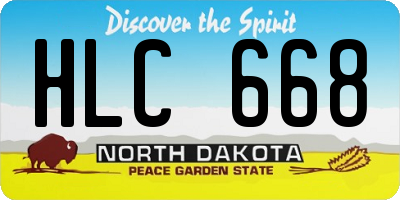 ND license plate HLC668