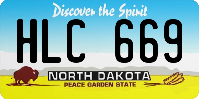 ND license plate HLC669