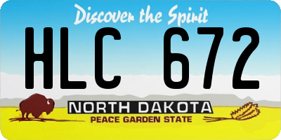 ND license plate HLC672