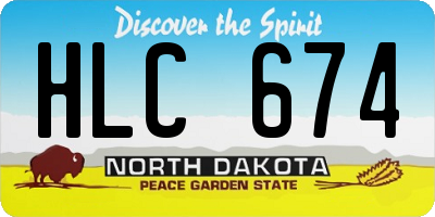 ND license plate HLC674