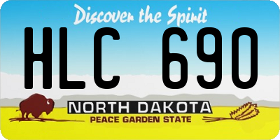 ND license plate HLC690