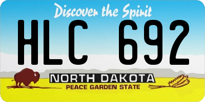 ND license plate HLC692