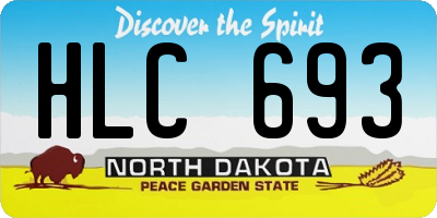 ND license plate HLC693