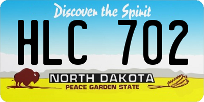ND license plate HLC702