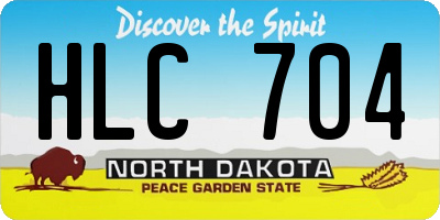 ND license plate HLC704