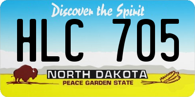 ND license plate HLC705
