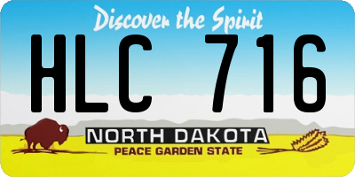 ND license plate HLC716