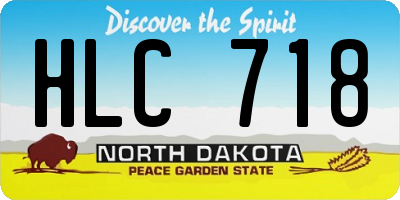 ND license plate HLC718