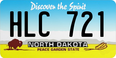 ND license plate HLC721