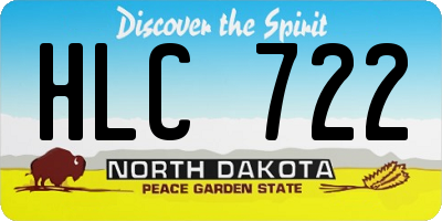 ND license plate HLC722