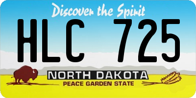 ND license plate HLC725