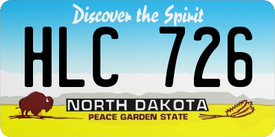ND license plate HLC726