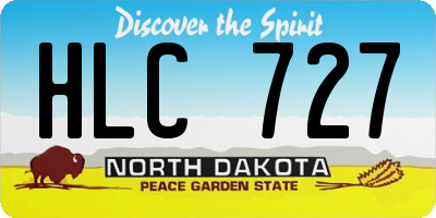 ND license plate HLC727