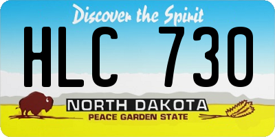 ND license plate HLC730