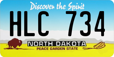 ND license plate HLC734