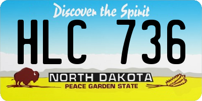 ND license plate HLC736