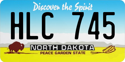 ND license plate HLC745