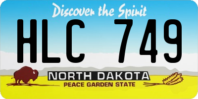 ND license plate HLC749