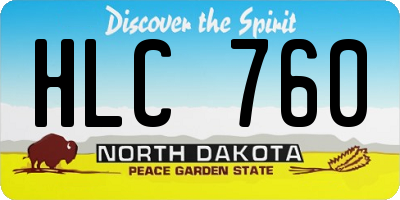 ND license plate HLC760