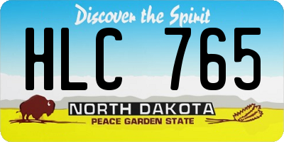 ND license plate HLC765