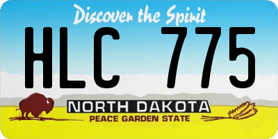 ND license plate HLC775