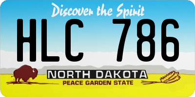 ND license plate HLC786