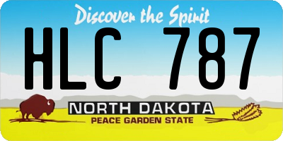 ND license plate HLC787