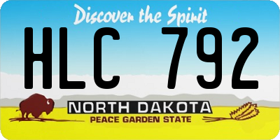 ND license plate HLC792