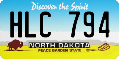 ND license plate HLC794