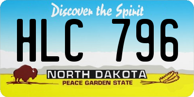 ND license plate HLC796