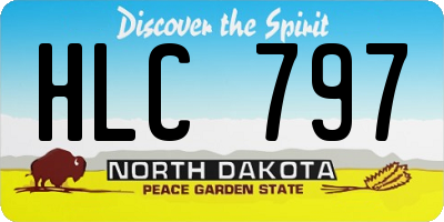 ND license plate HLC797