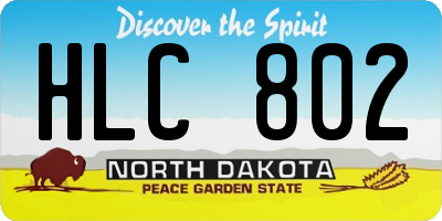 ND license plate HLC802