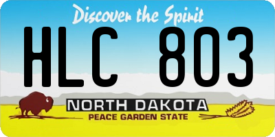 ND license plate HLC803