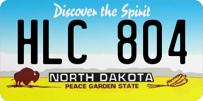 ND license plate HLC804