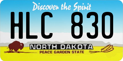 ND license plate HLC830
