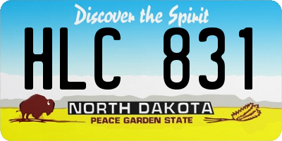 ND license plate HLC831