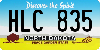 ND license plate HLC835