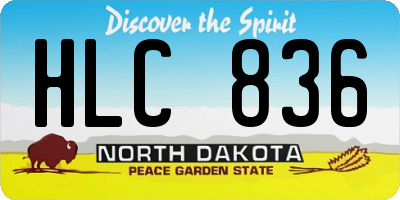 ND license plate HLC836