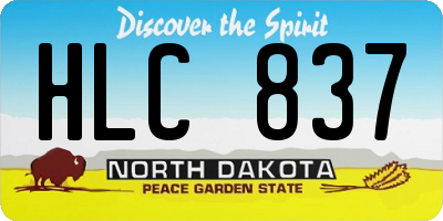 ND license plate HLC837