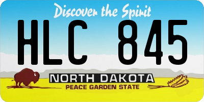 ND license plate HLC845